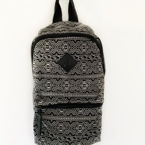 Madden Girl Tribal Aztec Black and White Pattern Cotton Backpack